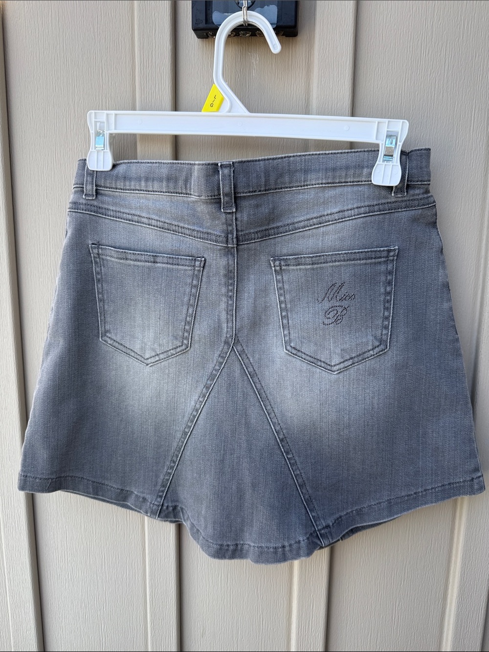 Miss Blumarine Jeans Gray Cotton Embellished Studded Denim Mini Skirt - Picture 6 of 8